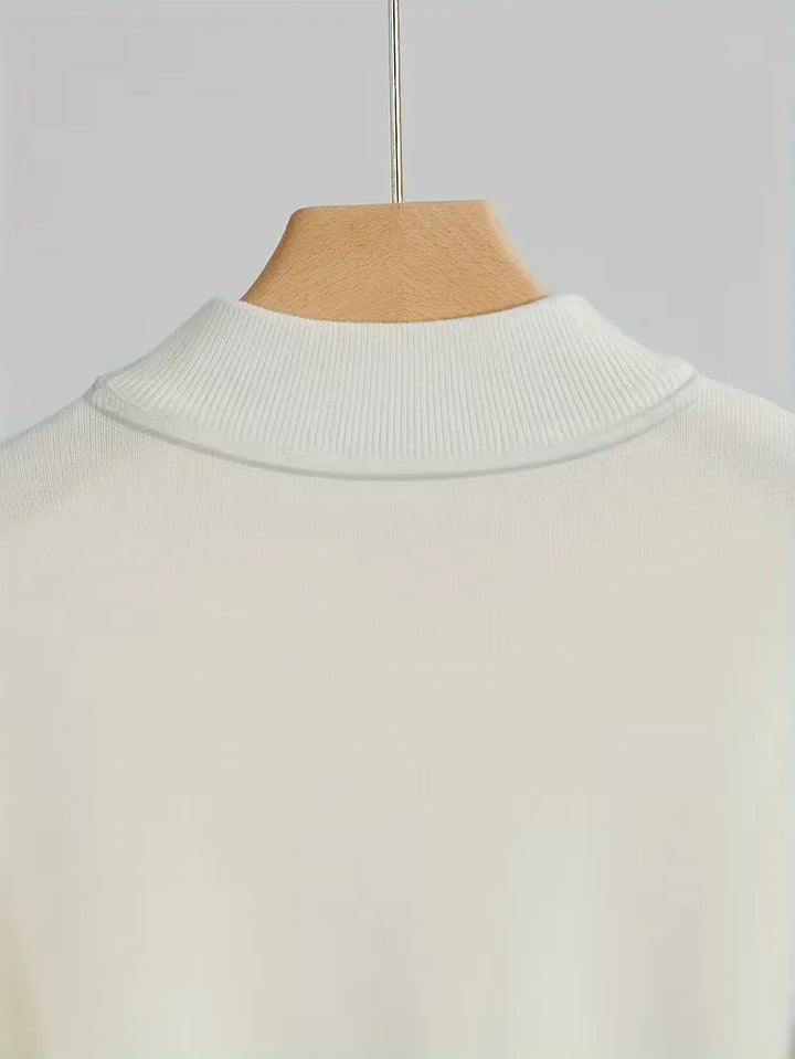 Warme heren coltrui, witte trui met lange mouwen, perfect voor herfst of winter.