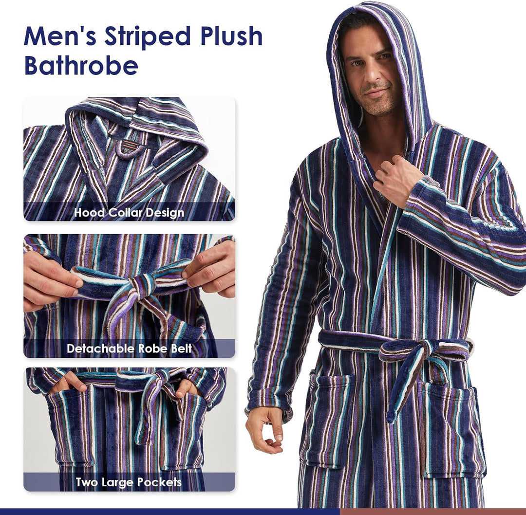 Heren badjas James, van premium flanel voor duurzaam comfort en warmte.