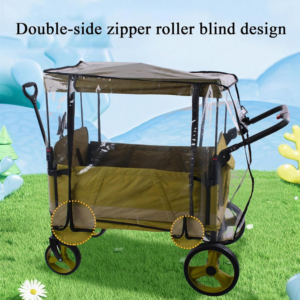 PEVA kinderwagen regenhoes, opvouwbaar en waterdicht. Biedt optimale bescherming tegen wind en regen tijdens wandelen.
