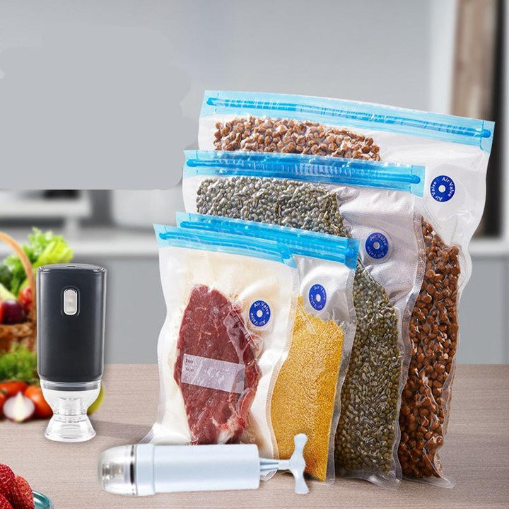 Set van 10 herbruikbare vacuümzakken voor voedselopslag; perfect voor diepvries en bewaren.