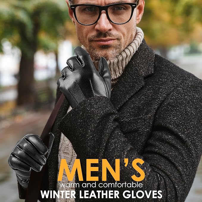Victor suède winterhandschoenen voor heren met touchscreen, houdt handen warm tijdens koude buitenactiviteiten.