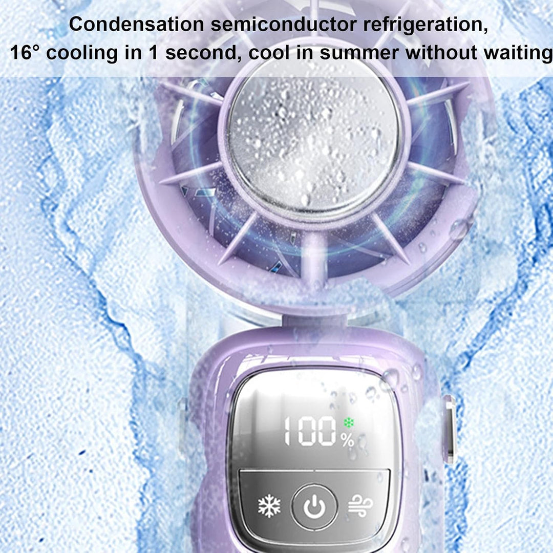 Ultieme koeling met deze opvouwbare handventilator. LED-scherm toont 100 snelheden.