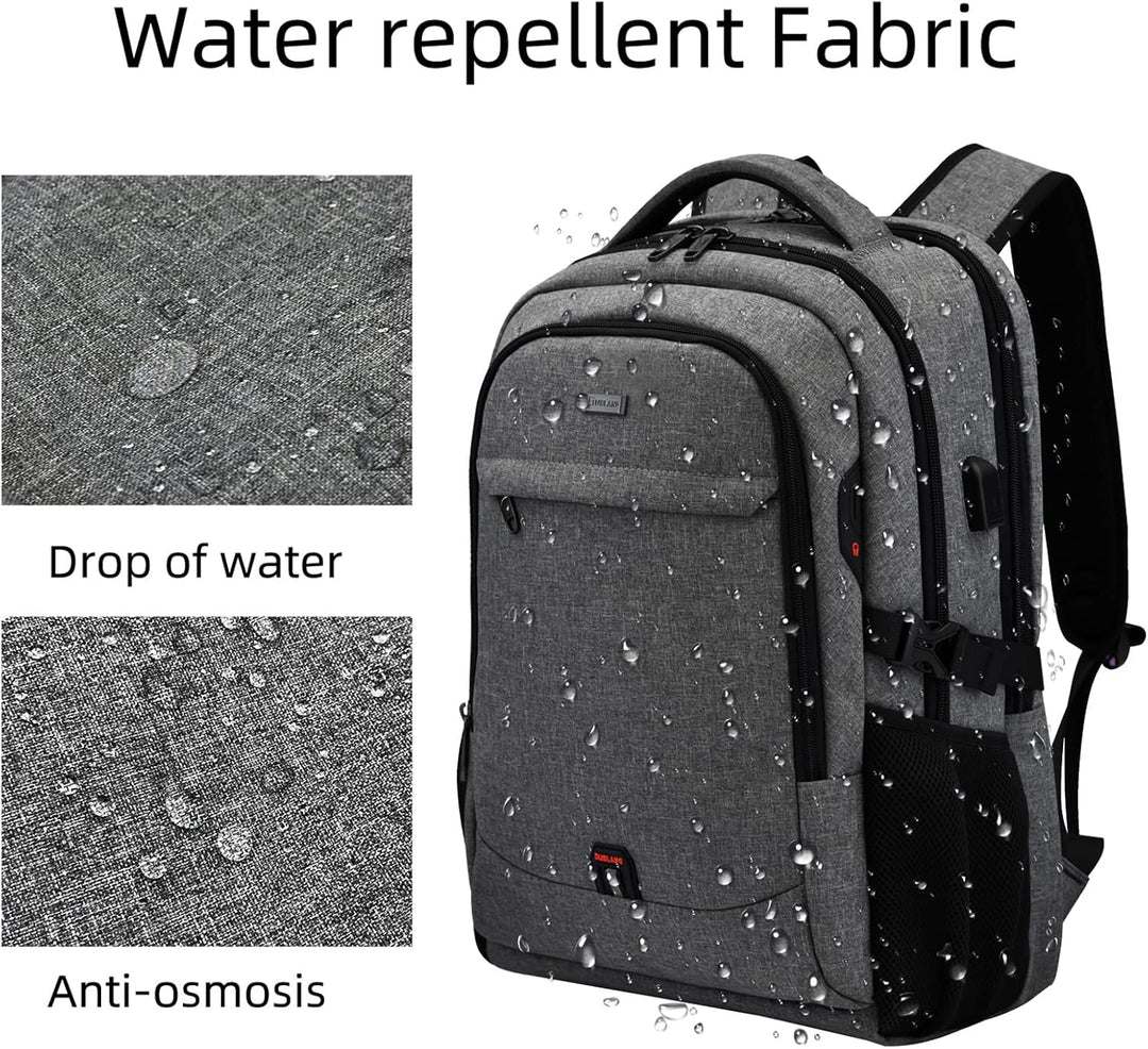 Werkrugzak waterbestendig met USB-poort en georganiseerde indeling voor professionals.