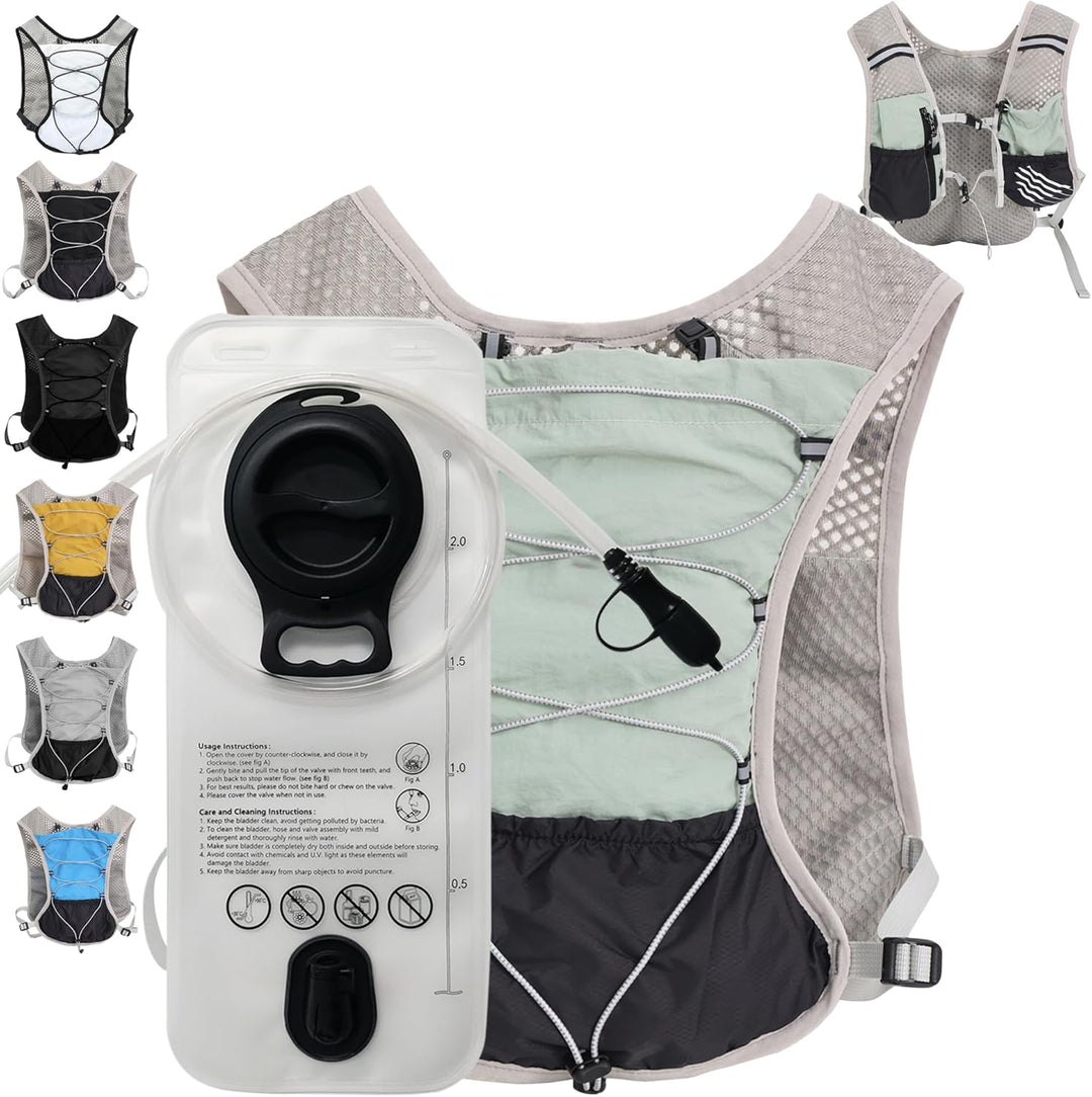 Unisex hydratatievest van Dravien, ergonomisch ontwerp met 2L waterzak.