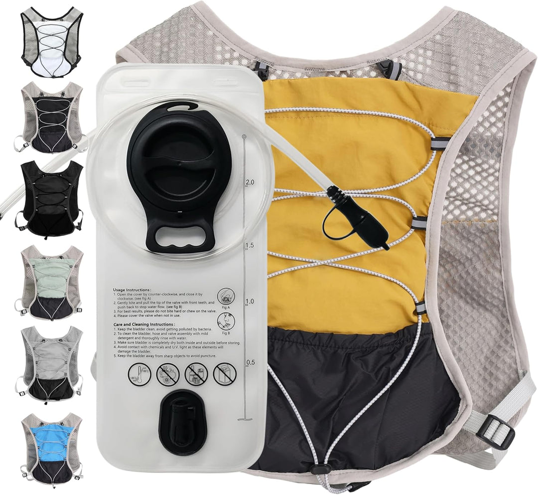 Ademend unisex hardloopvest, zorgt voor hydratatie tijdens intense hardloopsessies.