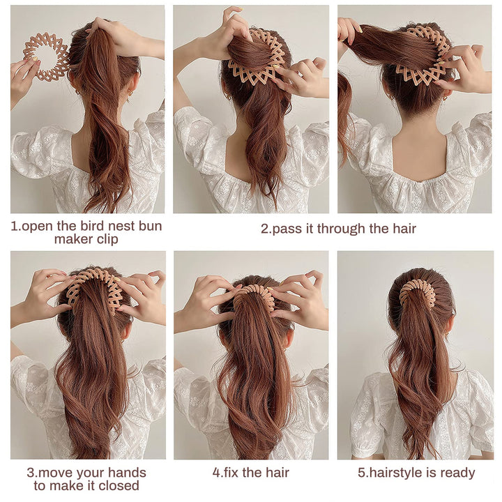 Moderne vogelnest haarclips (set van 3) voor dames, een must-have voor elk elegant kapsel.