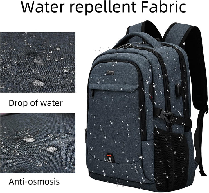 Reisrugzak waterbestendig voor mannen en vrouwen, met USB en slimme anti-diefstal.