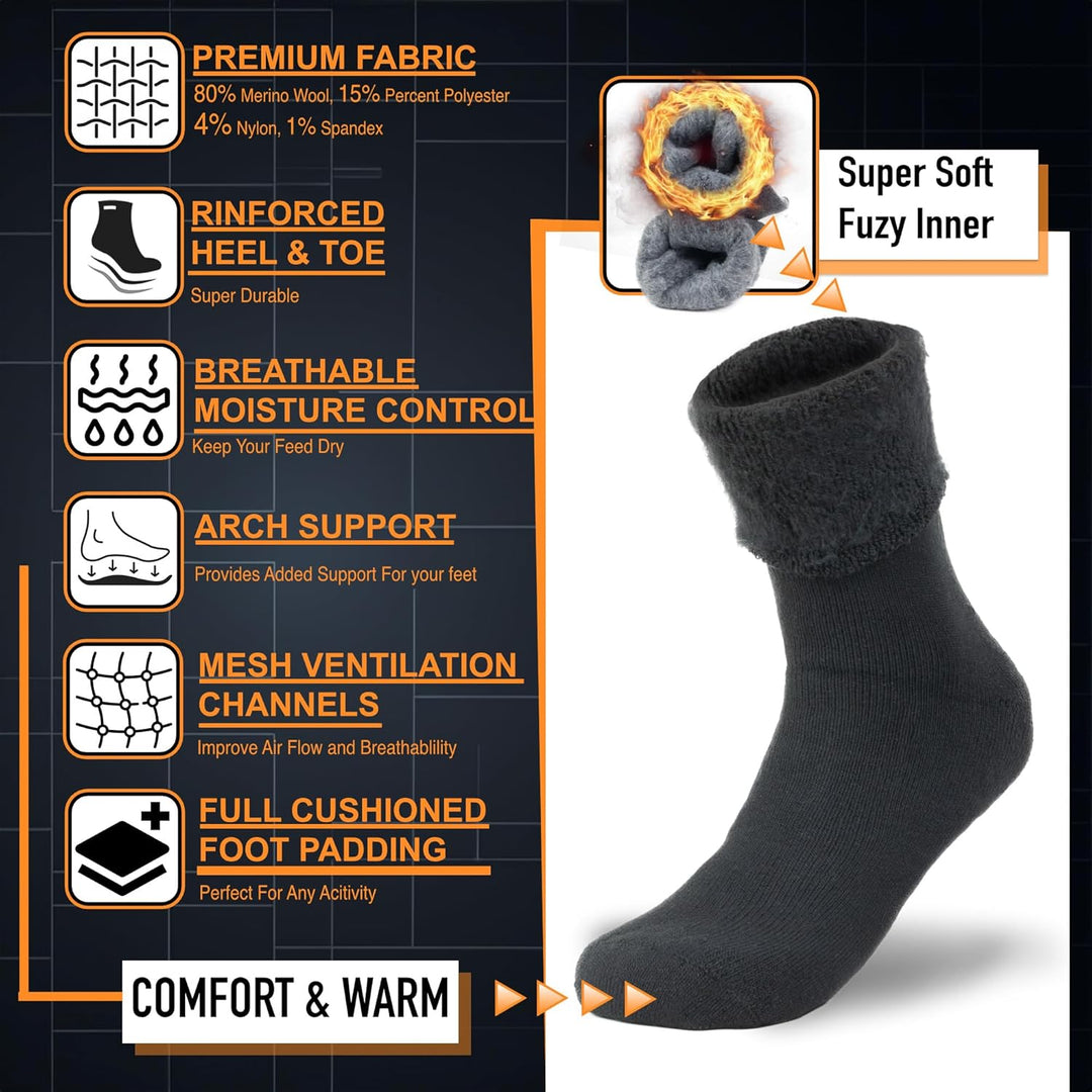 Essentiële winterkleding: HeatGrip unisex thermische bootsokken. Extra warme, comfortabele sokken voor de koudste dagen.