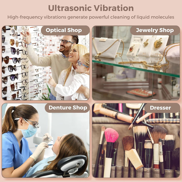 Compacte universele ultrasone reiniger 650ml; perfect voor dieptereiniging van al uw kleine accessoires.