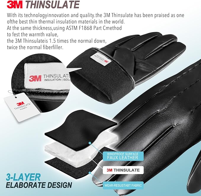 Stijlvolle details en stiksels van de Daniel heren leren touchscreen handschoenen; een accessoire met klasse.