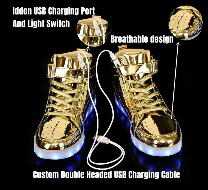 Moderne lichtgevende LumaBoost sneakers, unisex, oplaadbaar en een echte blikvanger.