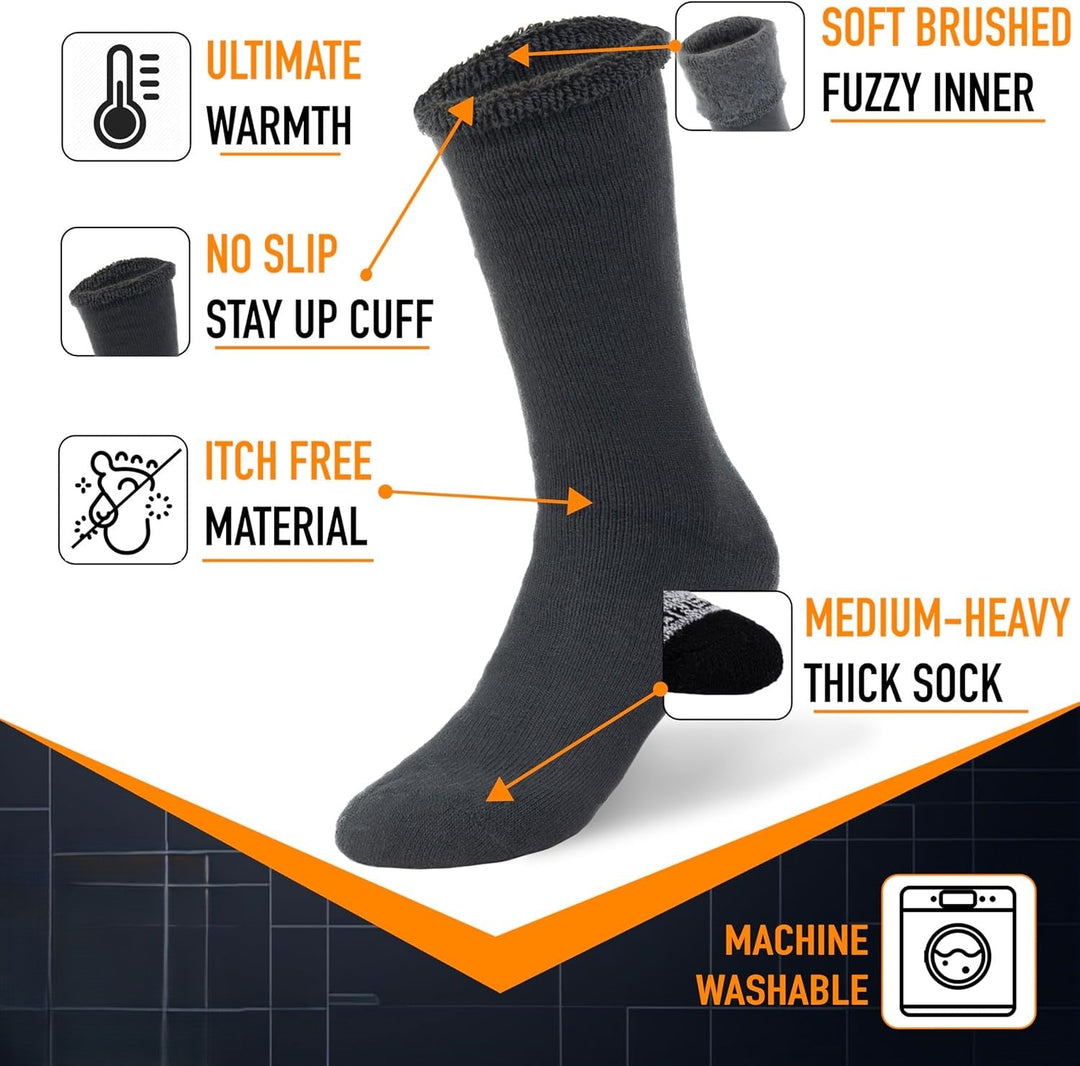 Dikke thermische bootsokken HeatGrip, unisex, met wolvoering. Maximale isolatie voor warme voeten tijdens winterse extreme kou.