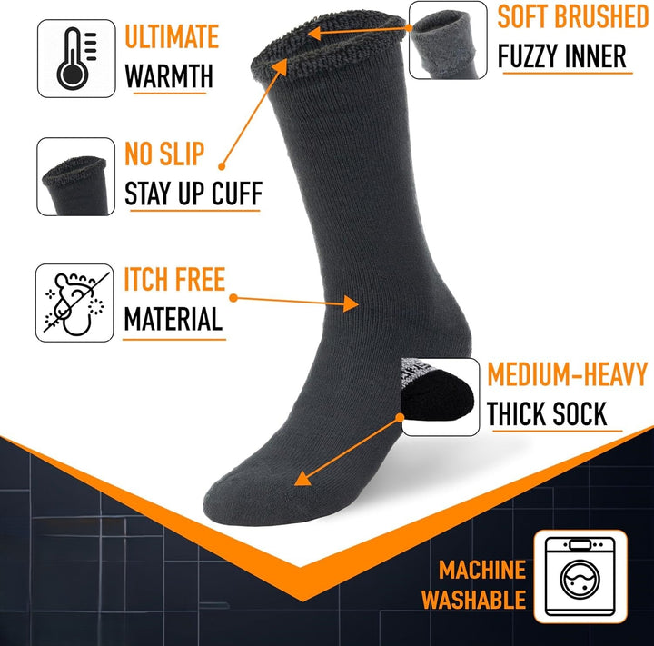 Dikke thermische bootsokken HeatGrip, unisex, met wolvoering. Maximale isolatie voor warme voeten tijdens winterse extreme kou.