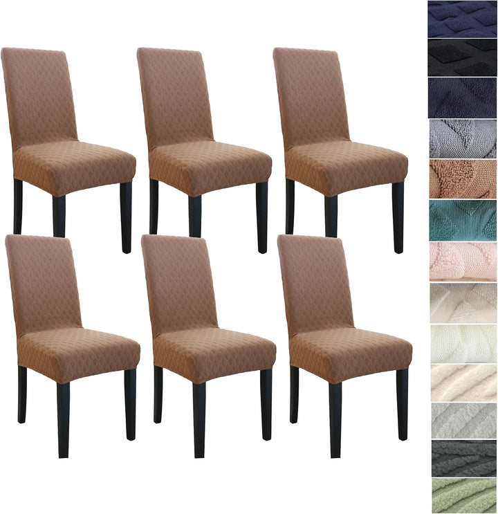 Rekbare hoezen set voor eetkamerstoelen, snelle interieur metamorfose.