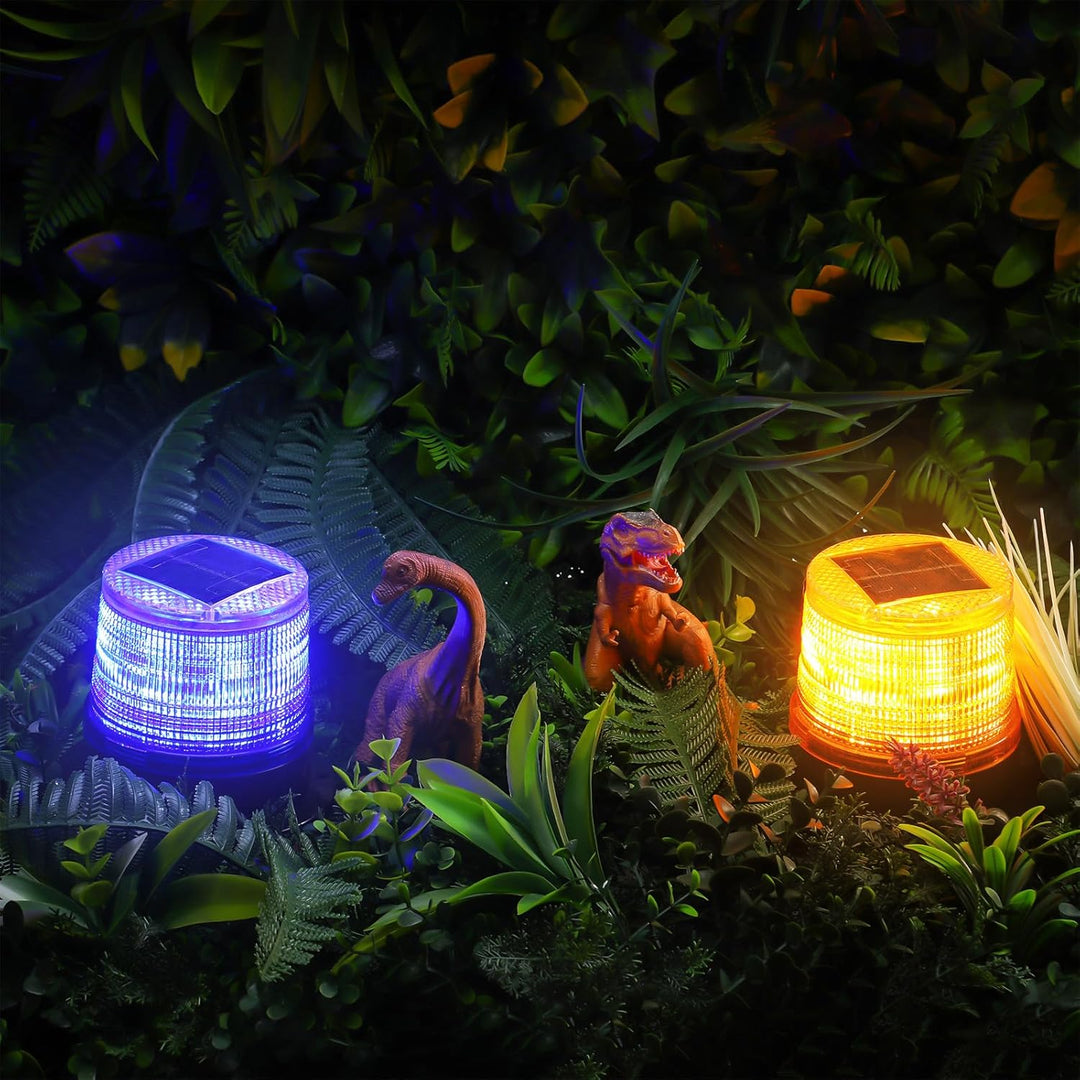 Heldere amber en blauwe LED waarschuwingslampen. Zonne-energie, magnetisch en waterdicht voor nood & veiligheid.