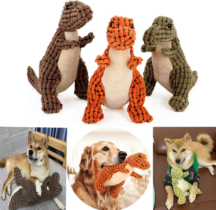 Actief dinosaurus hondenspeelgoed, perfect voor energieke puppy's en volwassen honden.