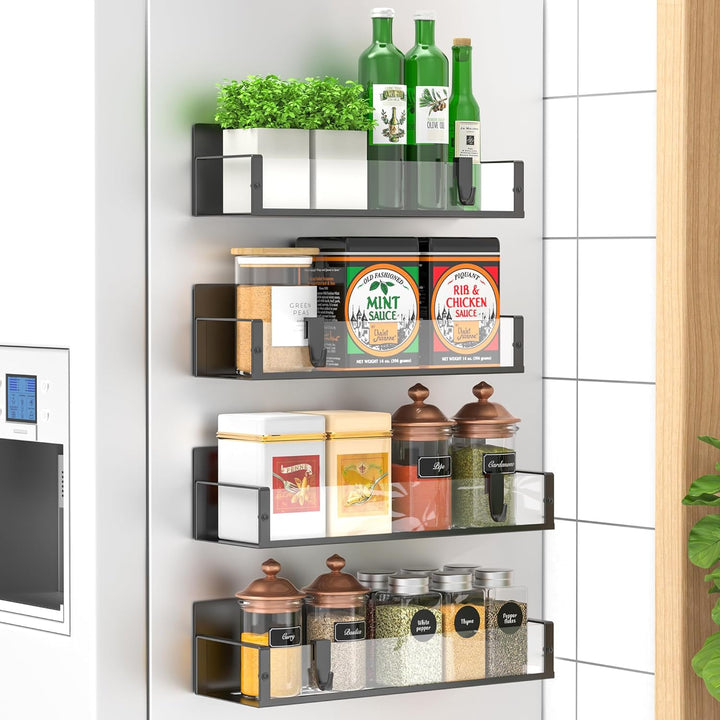 Essentiële magnetische keukenaccessoire set van 4, kruidenrek.