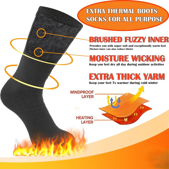 Veelzijdige HeatGrip unisex thermische bootsokken. Perfect als ski-, wandel- of gewone winter sokken voor extreme kou.