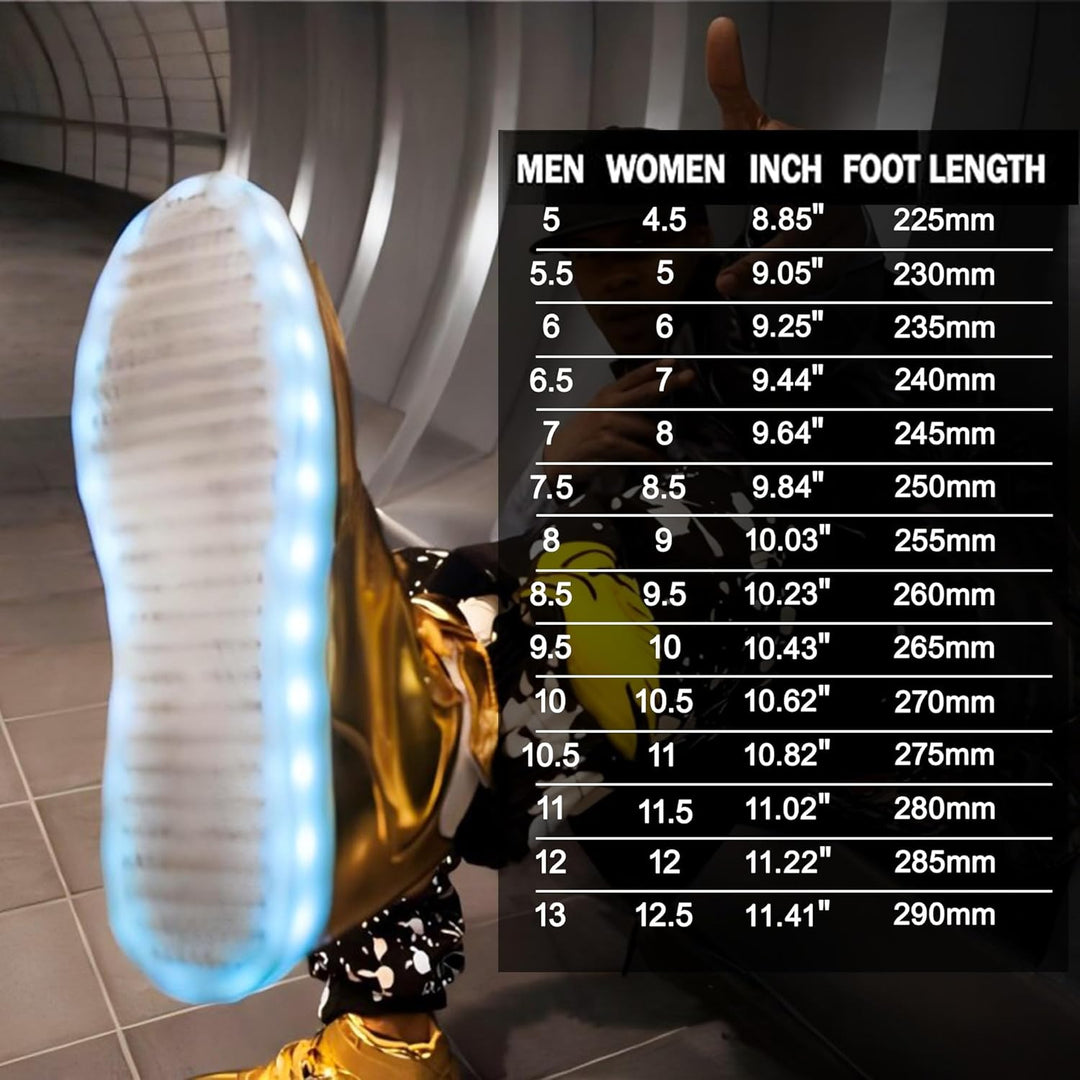 LumaBoost oplaadbare LED sneakers, de perfecte mix van comfort, stijl en feestelijke verlichting.