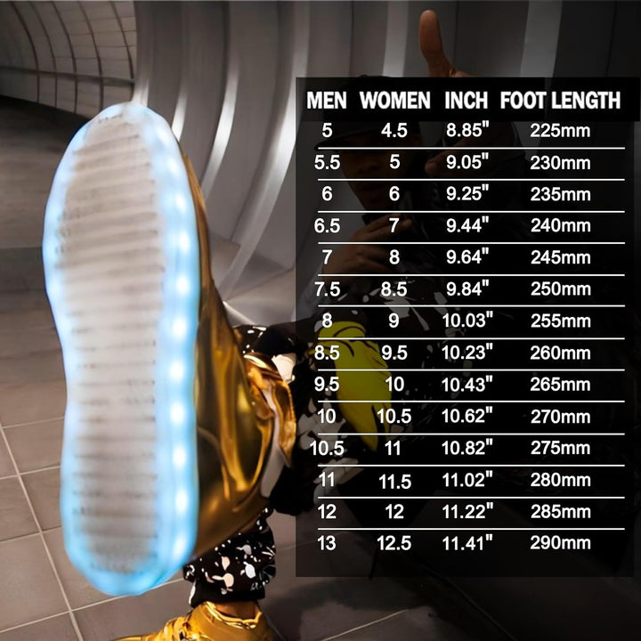 LumaBoost oplaadbare LED sneakers, de perfecte mix van comfort, stijl en feestelijke verlichting.
