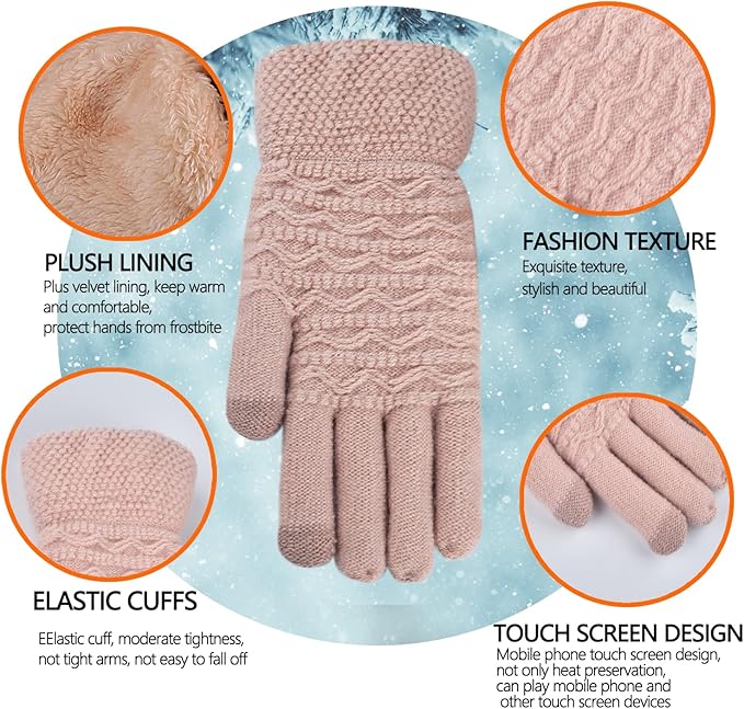 Praktische dames handschoenen met touchscreen, warmte door fleece voering, ideaal voor buiten.