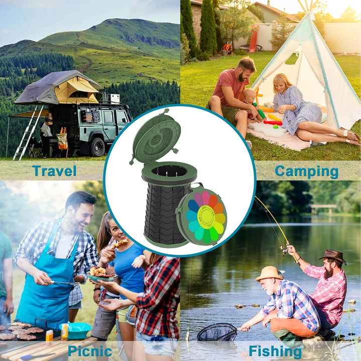 Draagbare noodtoilet kruk, unisex, hoogte verstelbaar, ideaal voor in de auto, tent of boot.