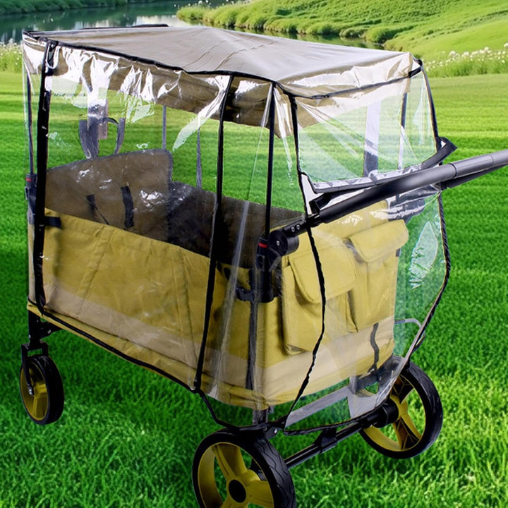 Praktische kinderwagen accessoire: waterdichte en winddichte regenhoes. Essentieel voor comfortabel wandelen met de kinderwagen.