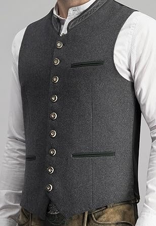 Formeel grijs herengilet met een moderne twist, ideaal voor een elegante of casual herenlook.