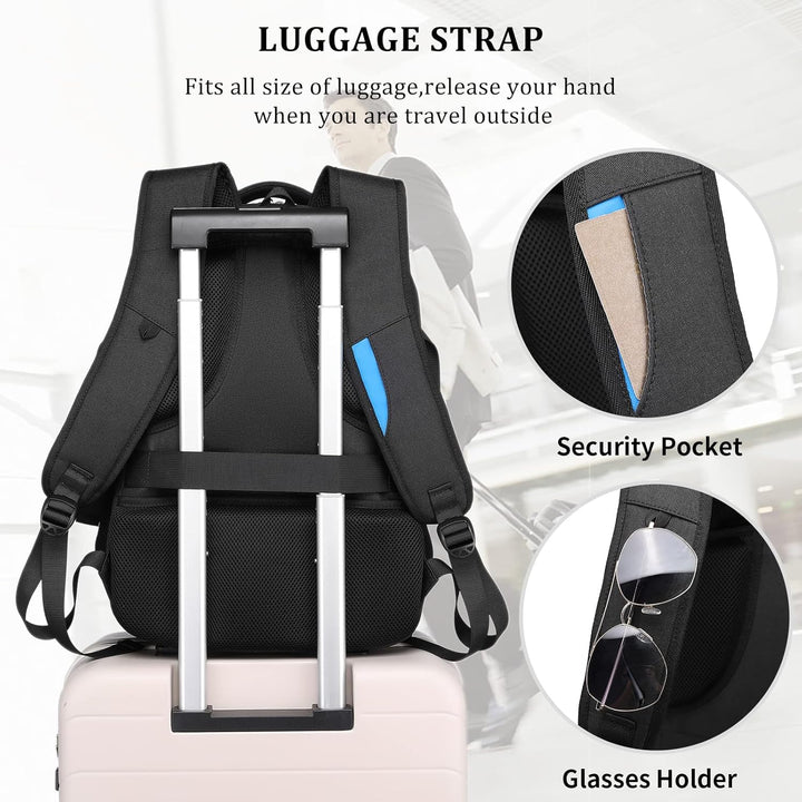 Unisex rugzak met USB-poort, waterbestendig, ideaal voor werk, studie en reizen.