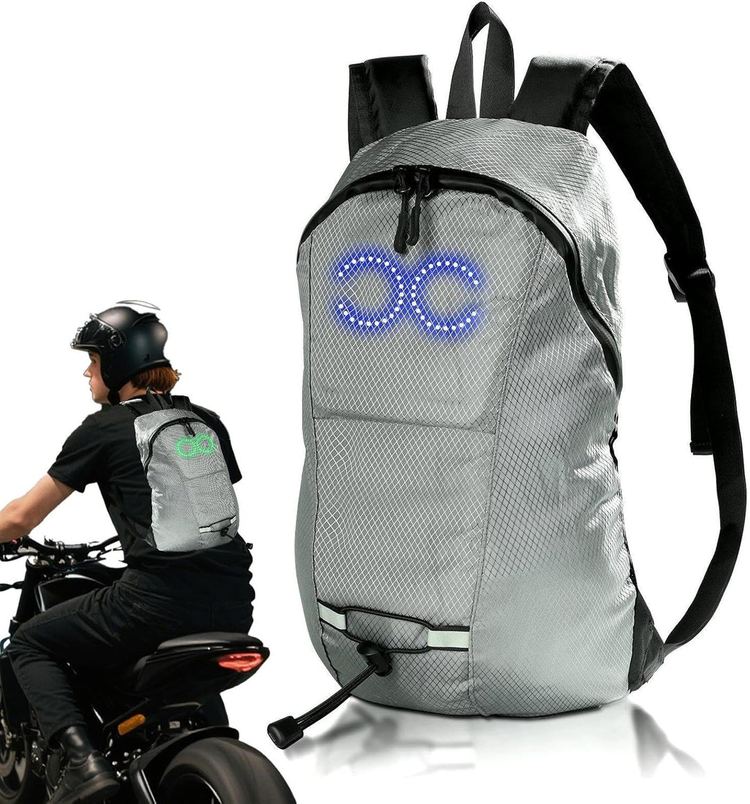 Unisex tas met geïntegreerde LED verlichting, ideaal voor stedentrips en outdoor avonturen bij nacht.