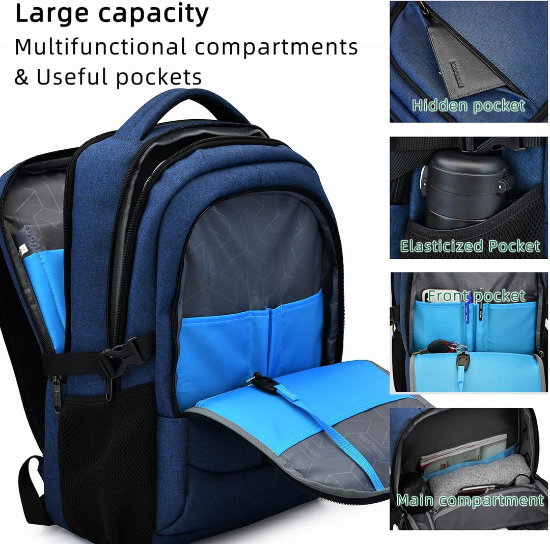 Ruime waterbestendige laptoprugzak met USB-poort voor werk, studie en dagelijks gebruik.