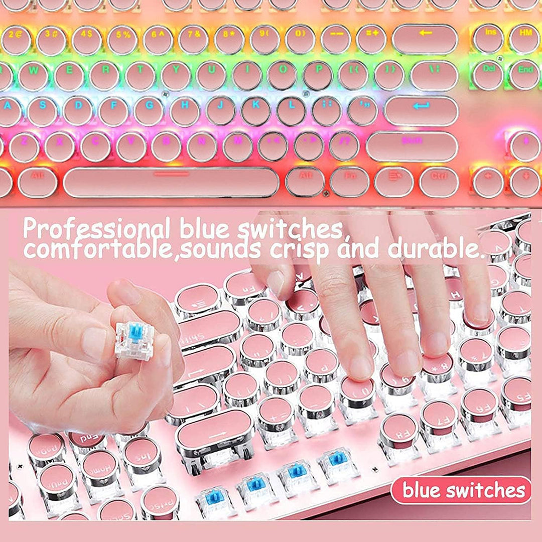 RGB mechanisch 87-toetsen gaming toetsenbord met blauwe schakelaars voor responsief gamen.
