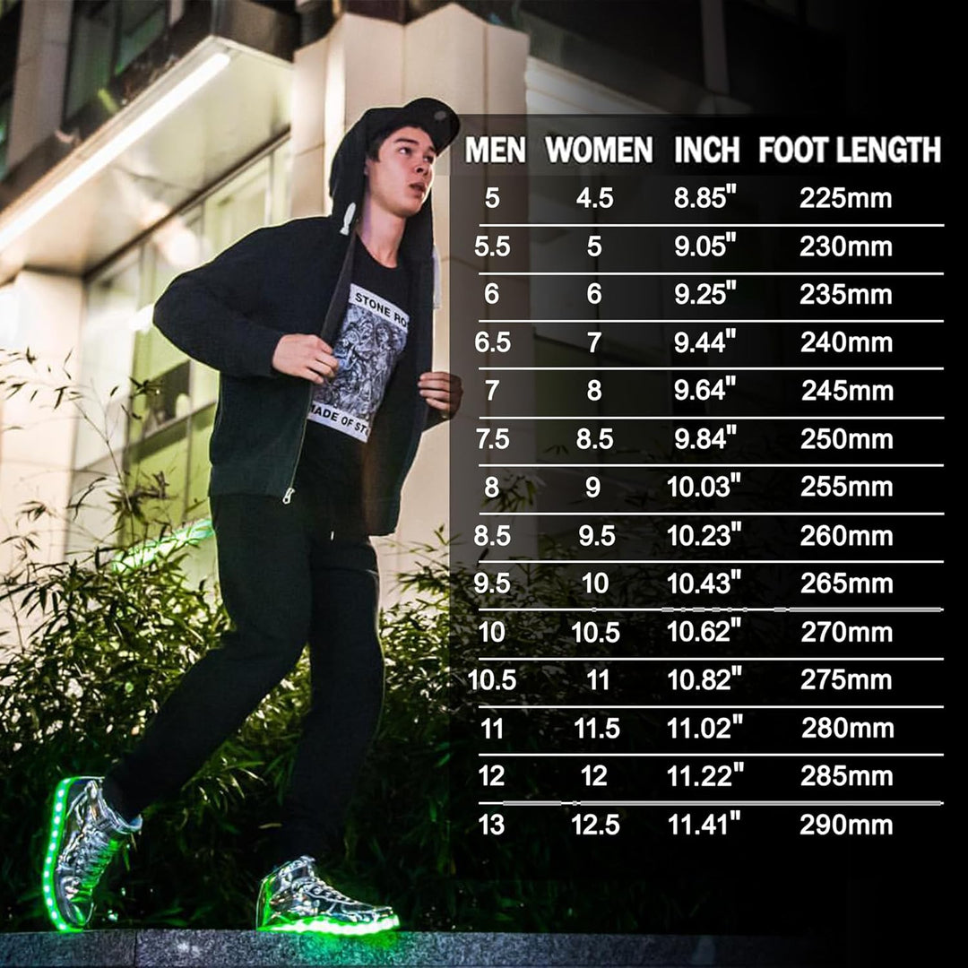 Trendy LumaBoost oplaadbare LED schoenen, unisex en perfect voor een dynamische, moderne look.