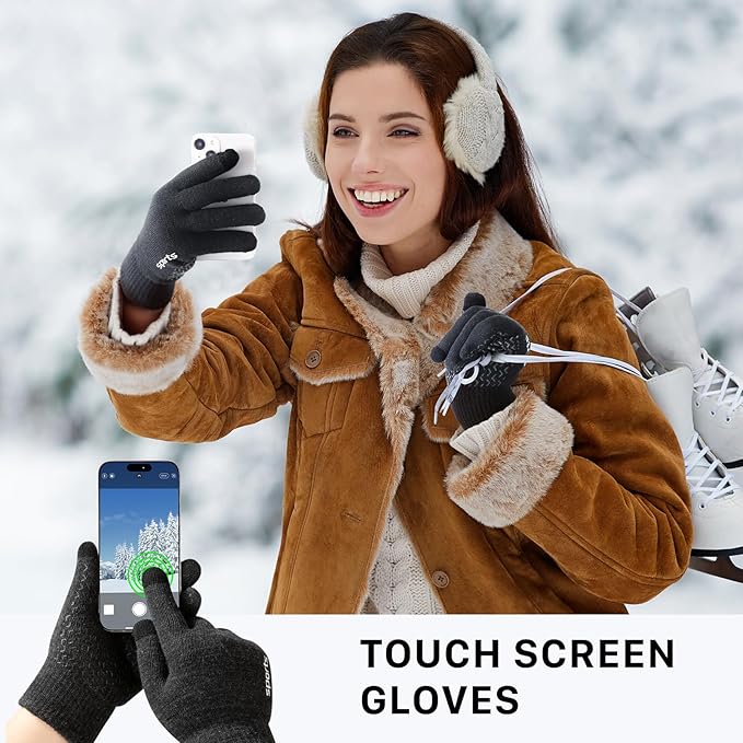 Warme unisex thermische winterhandschoenen met touchscreen functionaliteit, ideaal voor outdoor avonturen.