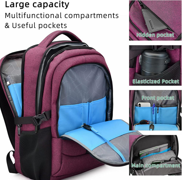 Ergonomische laptoprugzak waterbestendig met USB-poort voor comfort op reis.