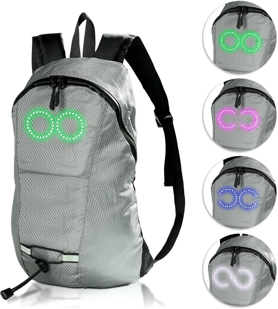 Stijlvolle LED reisrugzak, perfect voor festivalgangers, met muziekgestuurde lichtpatronen.