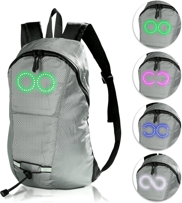 Stijlvolle LED reisrugzak, perfect voor festivalgangers, met muziekgestuurde lichtpatronen.