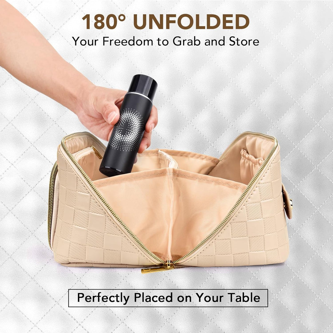 Dames beautycase reistas, waterdicht en met handige indeling voor make-up en accessoires.