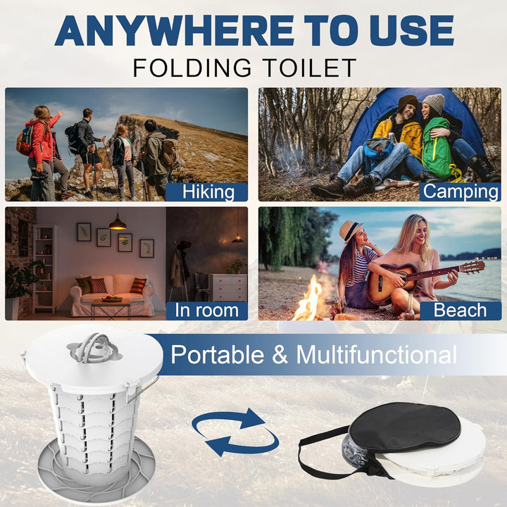 Lichtgewicht draagbaar toilet, perfect voor off-grid leven, makkelijk op te bergen en te transporteren.