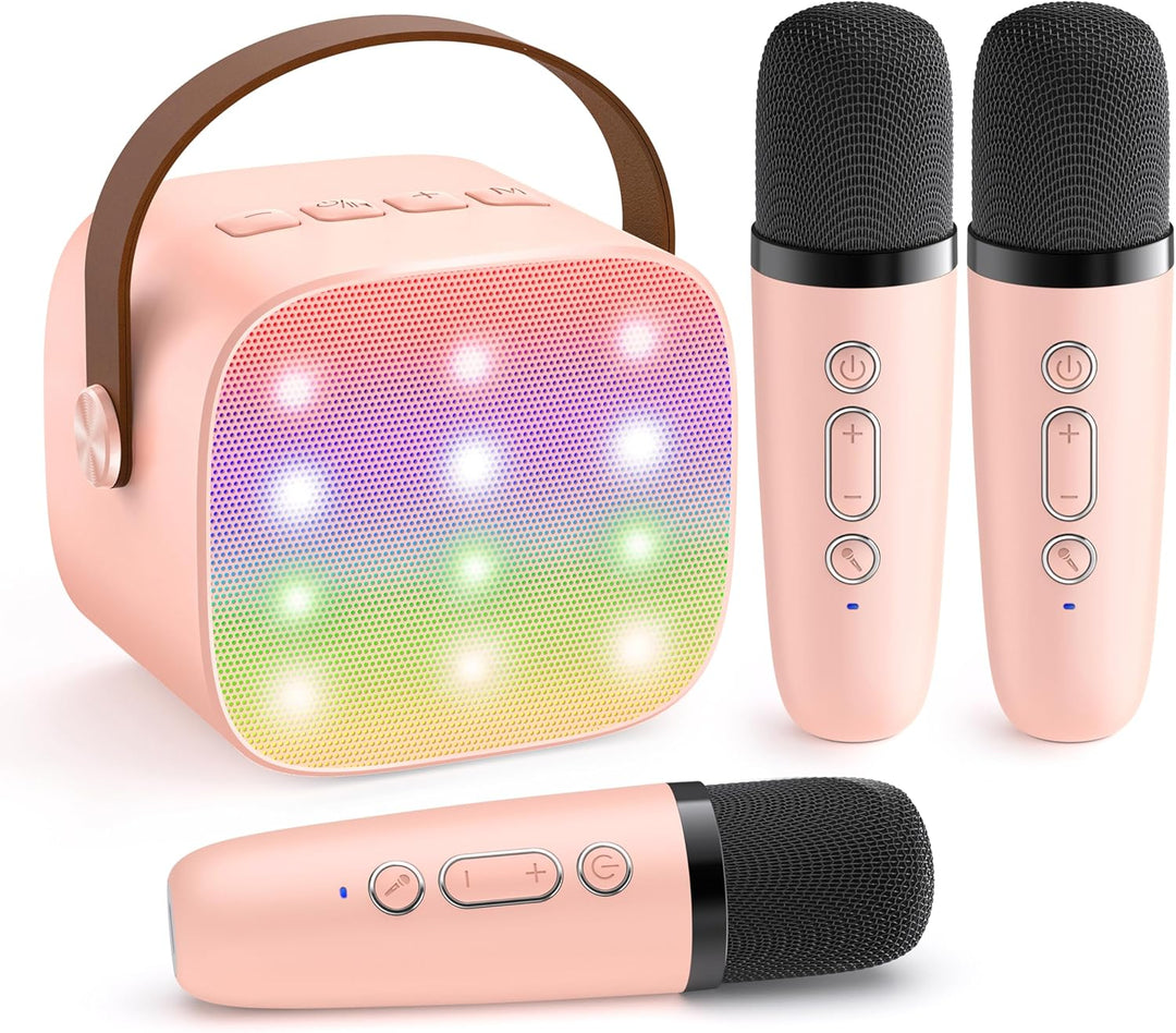 Geniet van draadloos zingen met de Veylo mini karaoke set; compact en krachtig geluid.