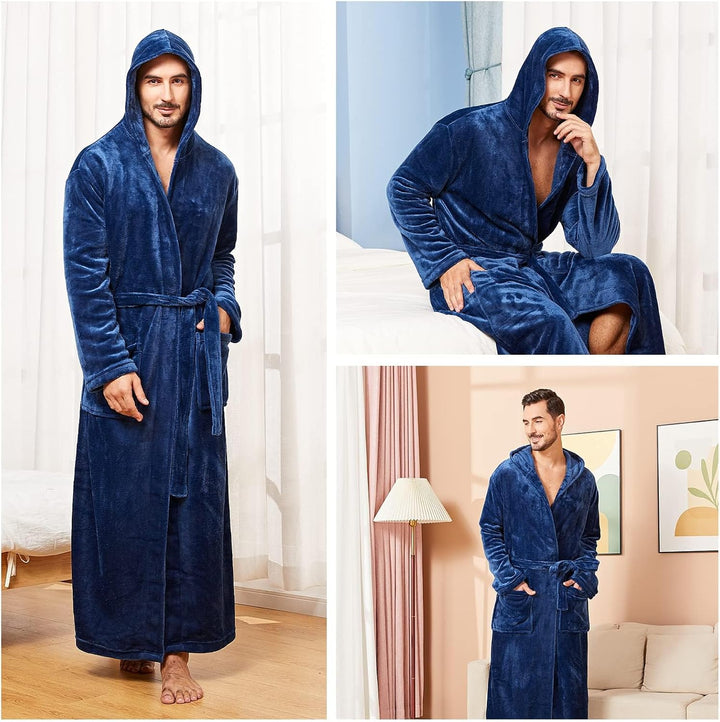 Warme James flanellen badjas voor heren, zachte huisjas en cadeau-idee.