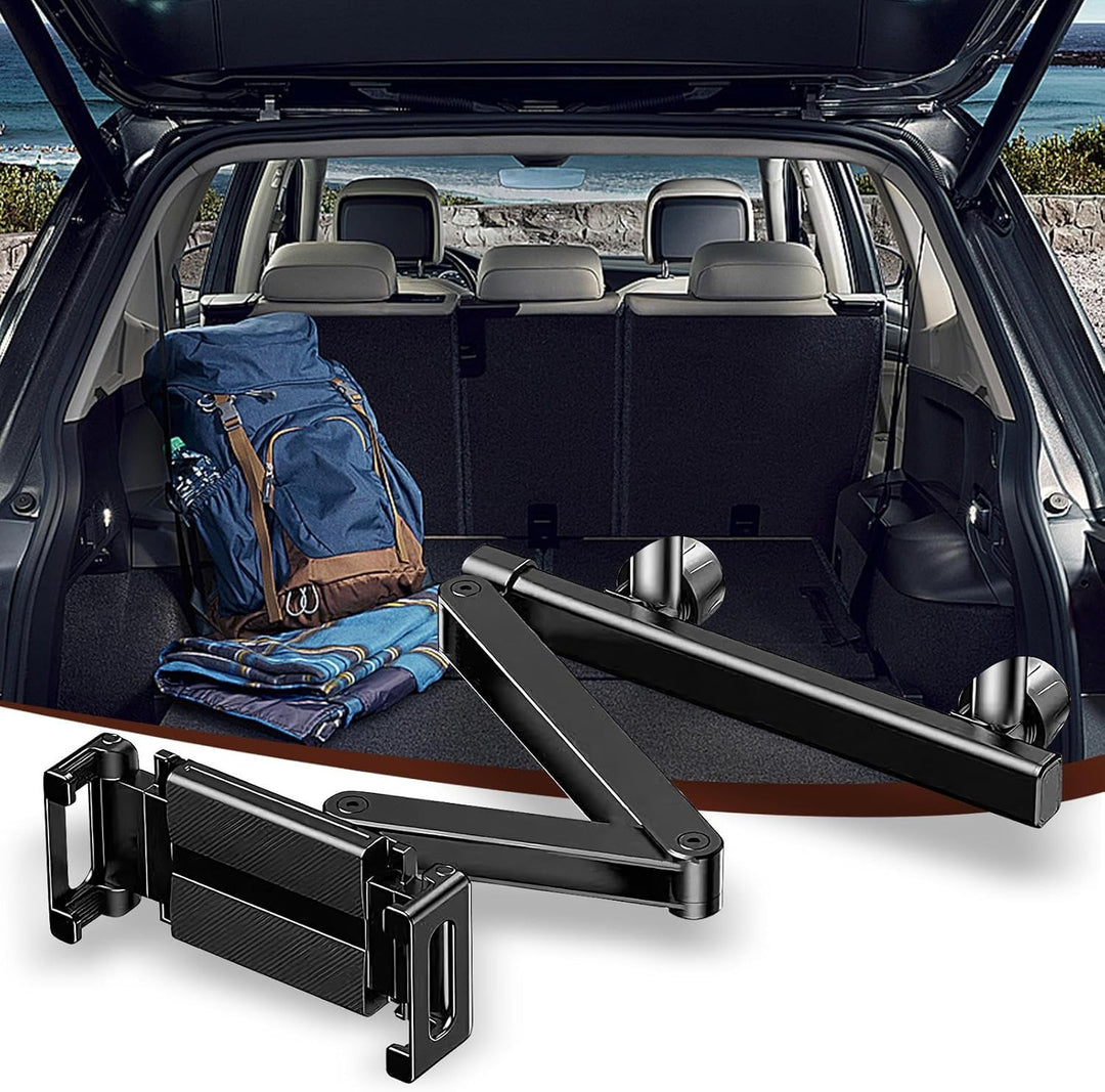Verstelbare telefoon & tablet houder voor auto, universeel te bevestigen aan hoofdsteun. Perfect voor achterbank.