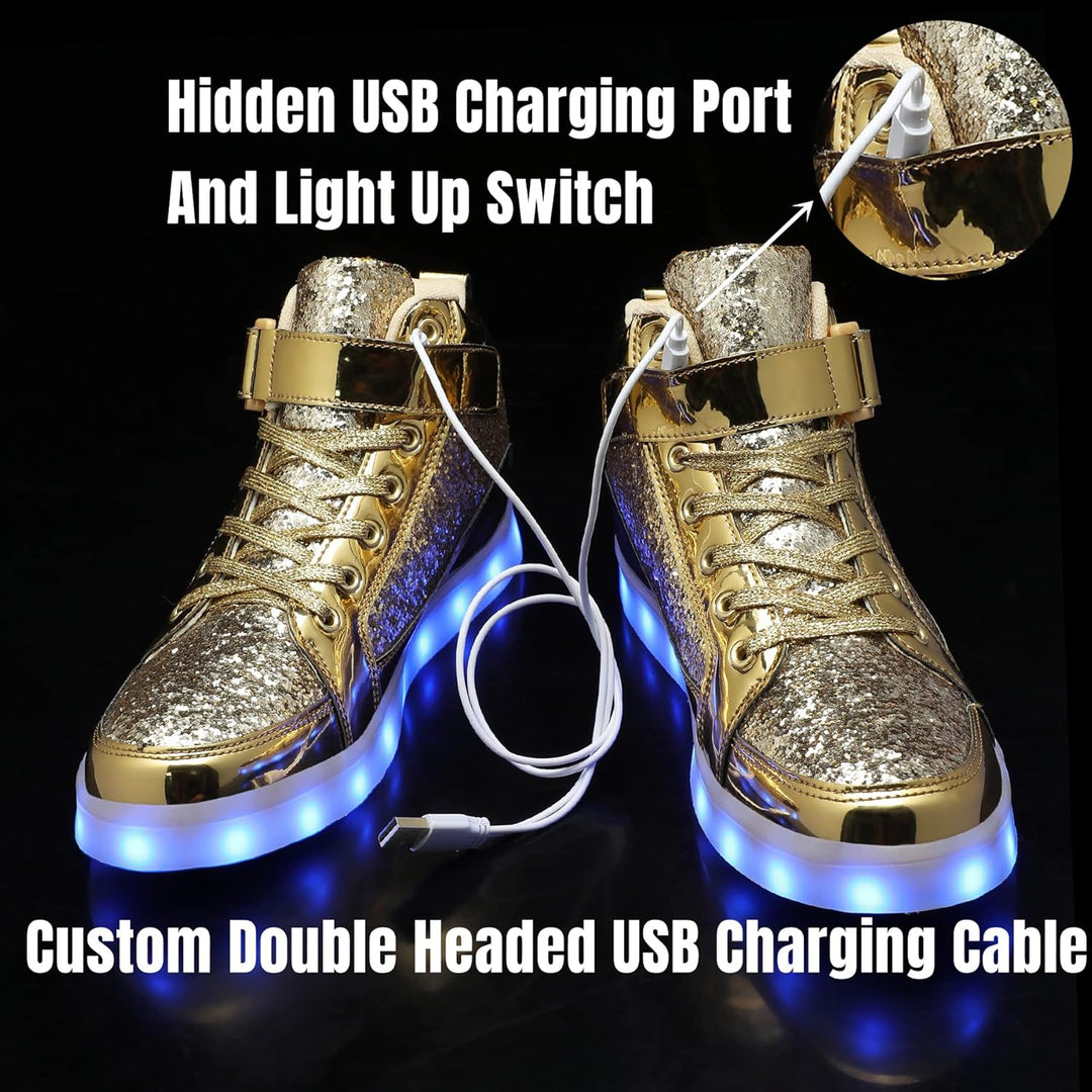 Comfortabele unisex LumaBoost LED schoenen, oplaadbaar en met energieke verlichting voor de stad.