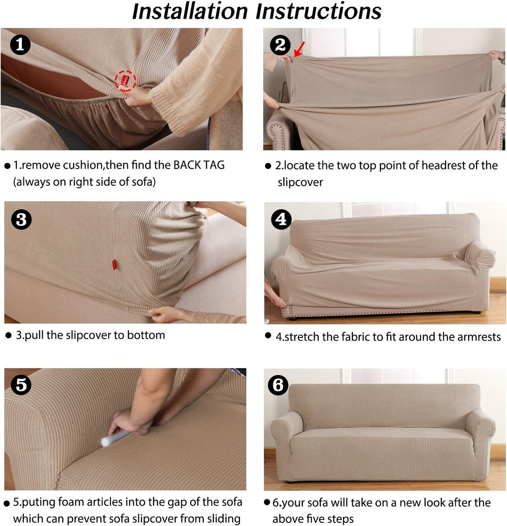 Jacquard stretchhoes van polyester/spandex voor relaxstoelen. Biedt antislip bescherming en een frisse look.