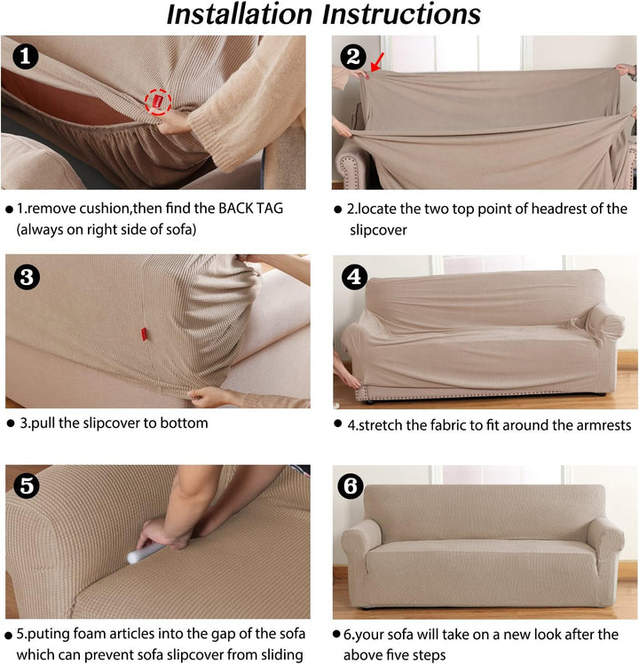 Jacquard stretchhoes van polyester/spandex voor relaxstoelen. Biedt antislip bescherming en een frisse look.