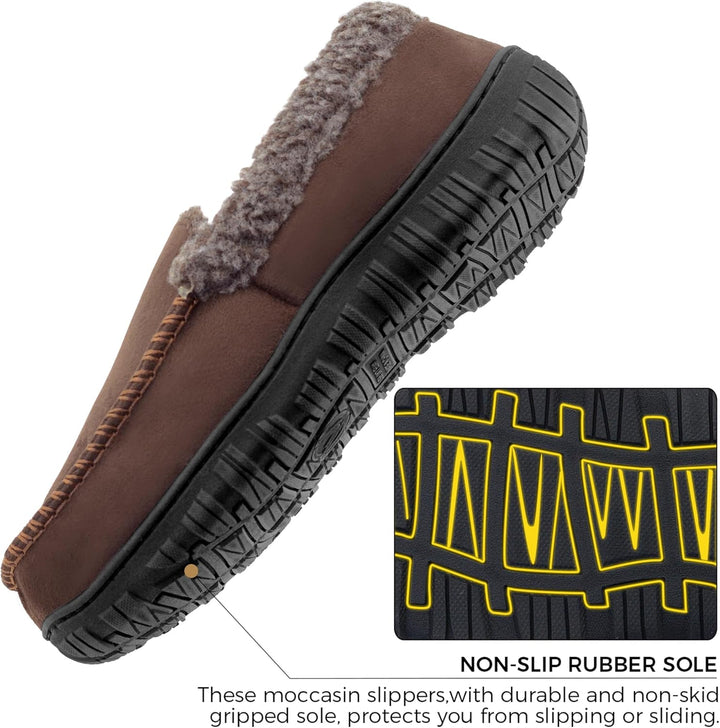 Comfortabele Lennox heren pantoffels, warme voering en duurzame antislipzool.