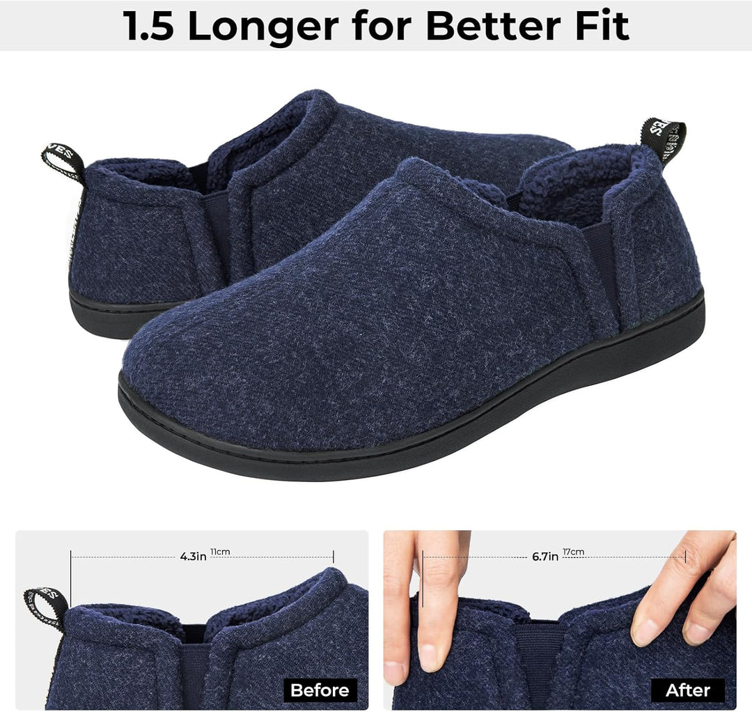 Zachte Noah heren pantoffels, antislip en warm voor ultiem comfort thuis.