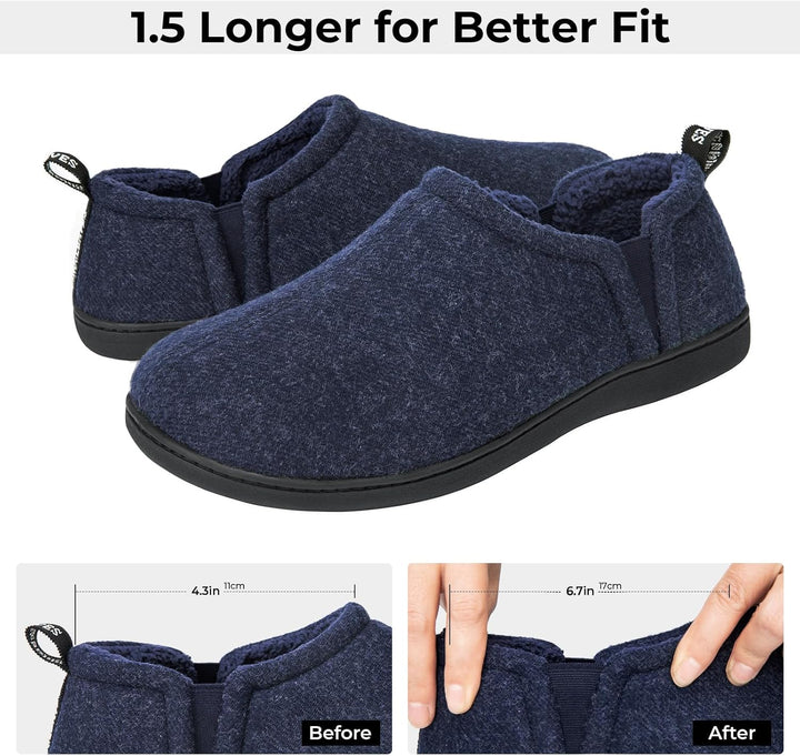 Zachte Noah heren pantoffels, antislip en warm voor ultiem comfort thuis.