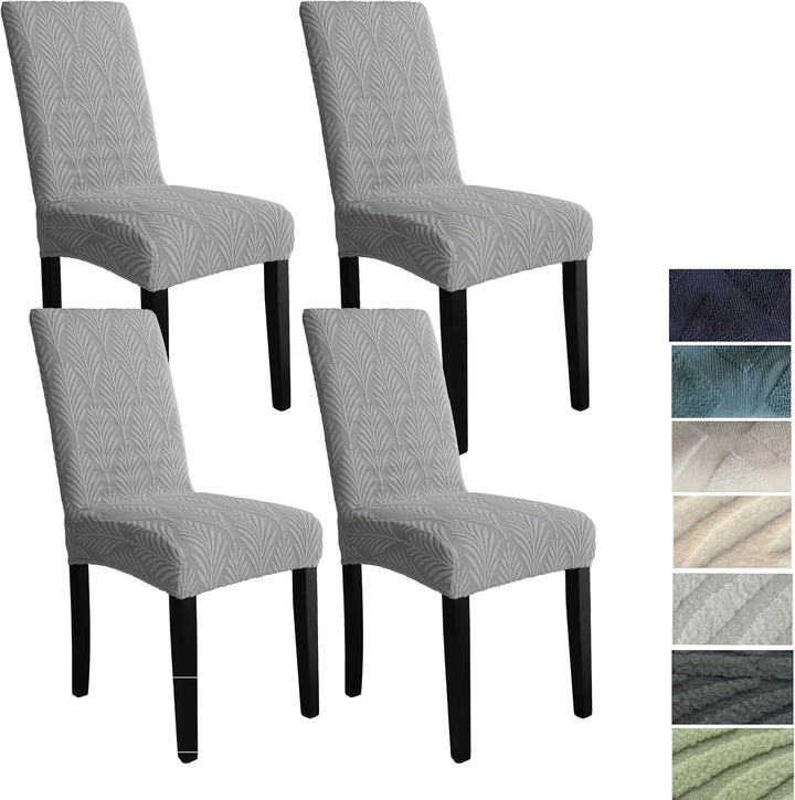 Frisse look voor uw eetkamer met de rekbare en decoratieve stoelhoezen set.
