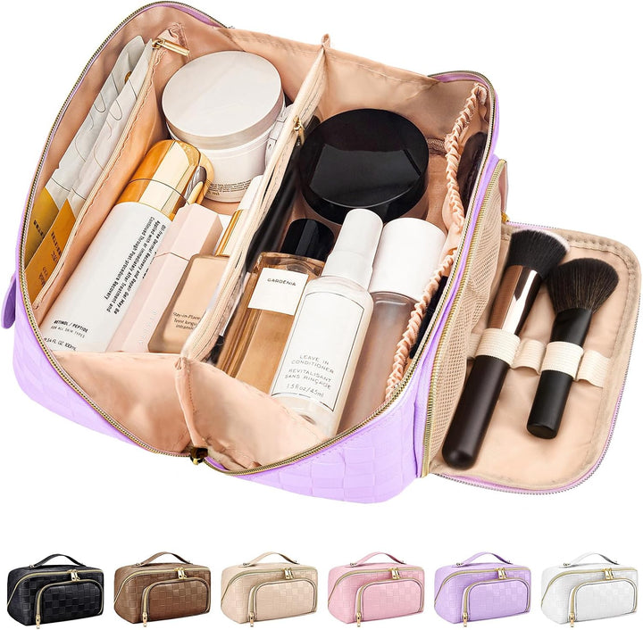 Grote waterdichte toilettas voor dames, met organizers voor al je beautyproducten.